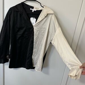 DR2 Black and Cream Men's Button Down Shirt